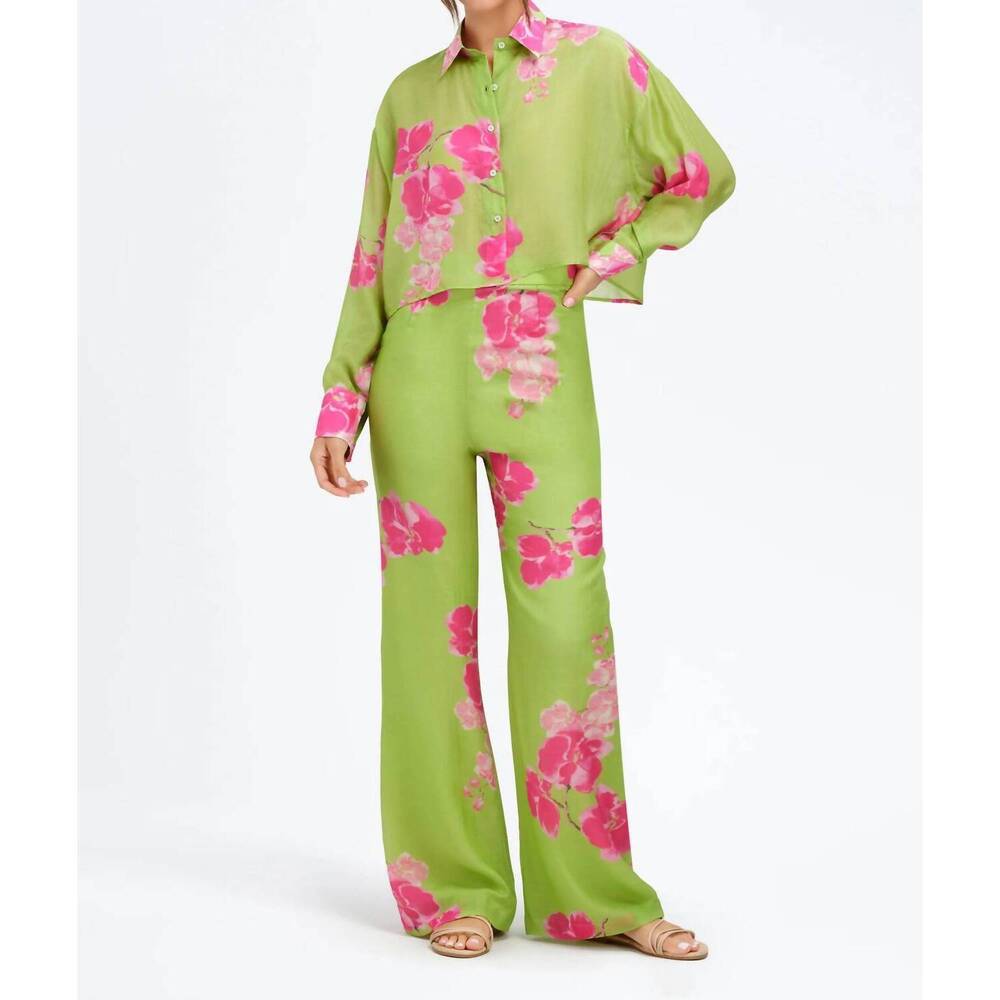 NEW BELLA TU perry crop top in orchid green